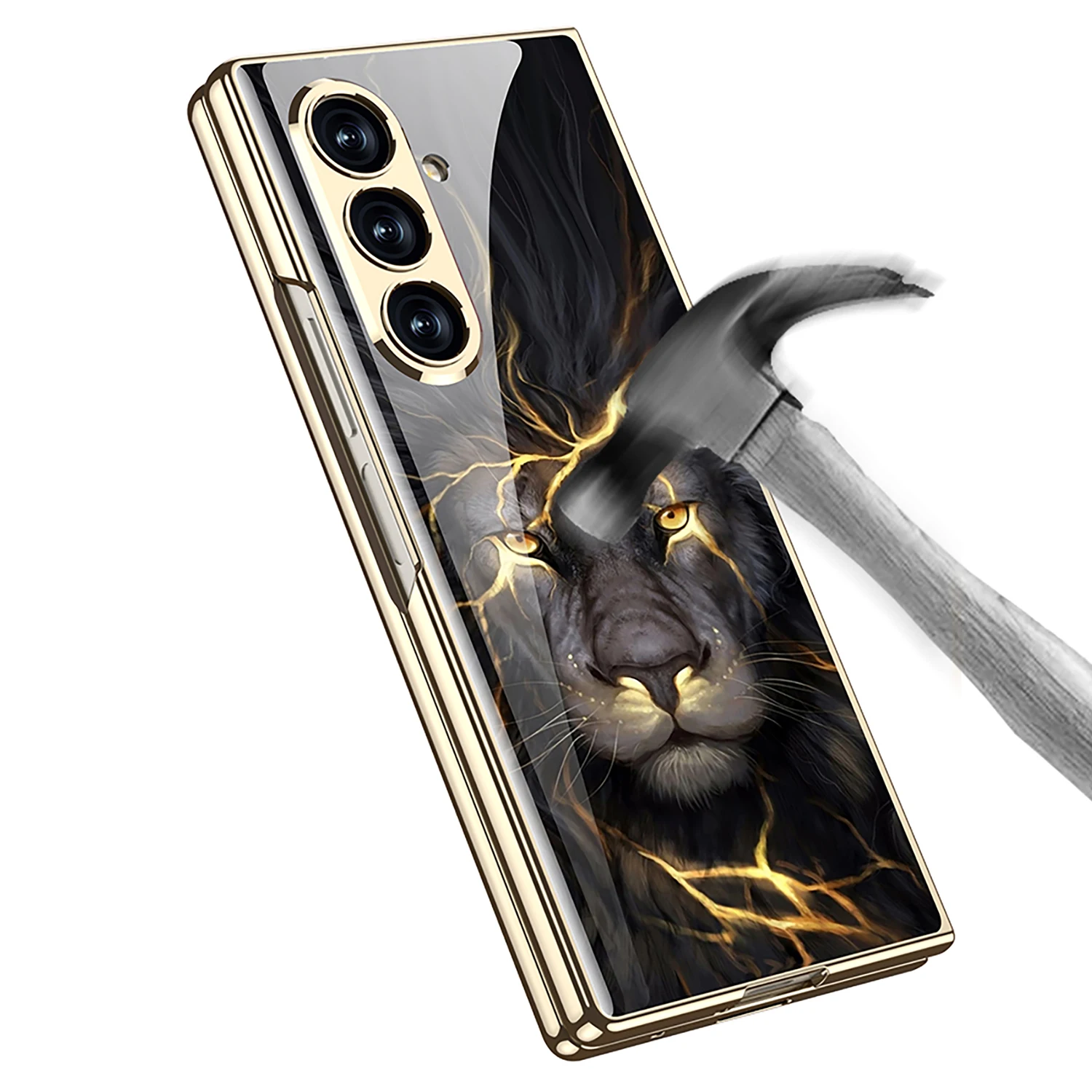 Luksusowe, malowane szklane etui na Samsung Galaxy Z Fold 7 6 5 z wyższej jakości ochroną obiektywu, plastikowe etui na Galaxy Z Fold7 — zdjęcie produktu 5