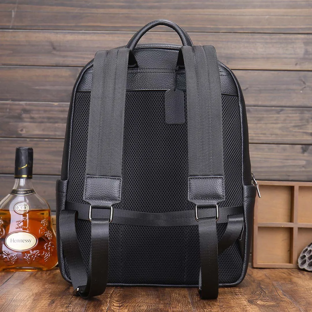 Large Man Genuine Leather Backpack 2026 New Cowhide Travel Bags Big Black Cow Leather Shoulder Bag