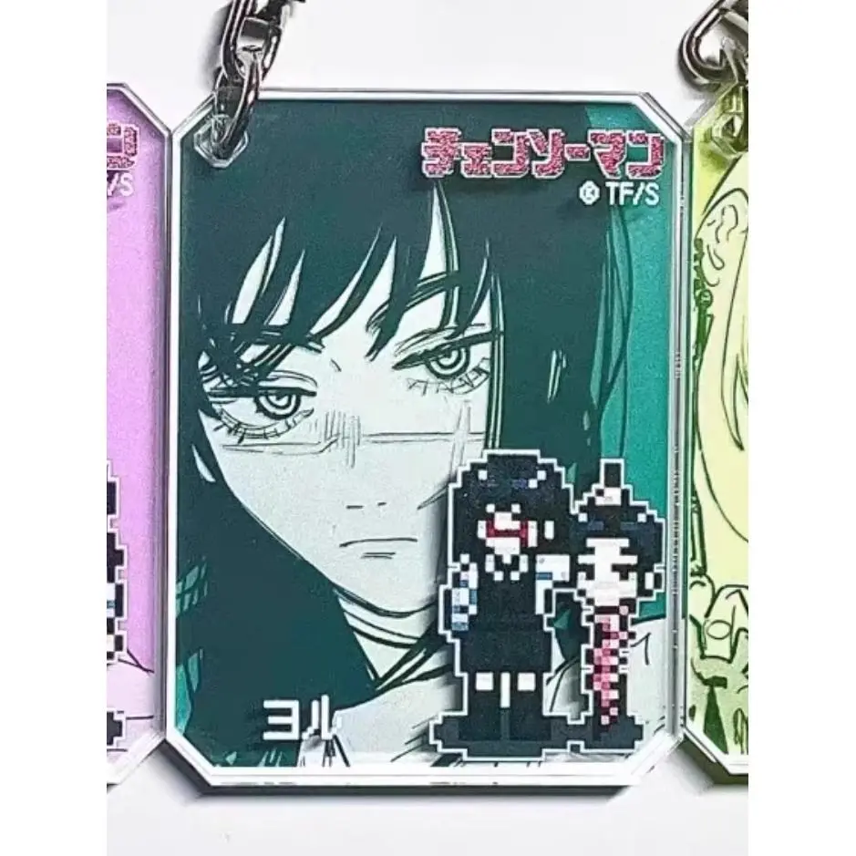 Anime Chainsaw Man keychain Cosplay Makima Mitaka Asa Star Piece Acrylic Pendant Keychain Bag Decoration Pendant image 6
