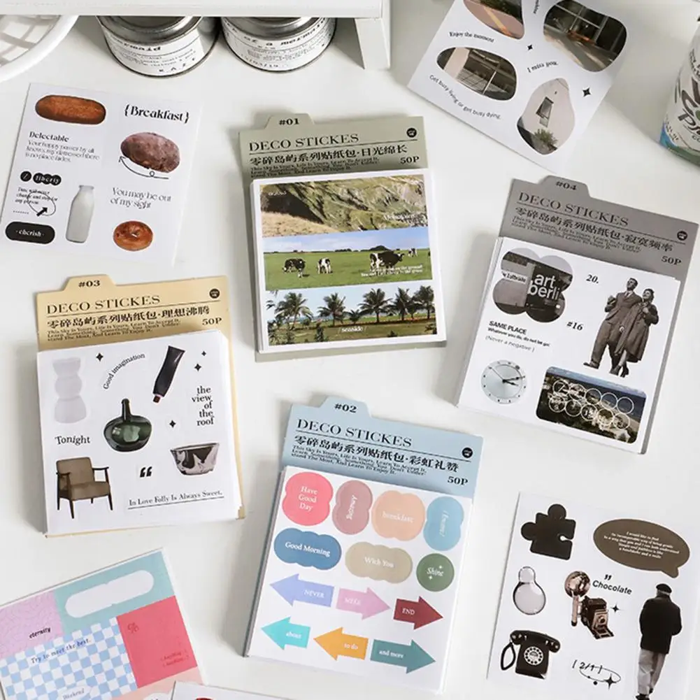Duurzame 50 Vellen Creatieve Draagbare Journaling Sticker Gemakkelijk Toe Te Passen Briefpapier Benodigdheden