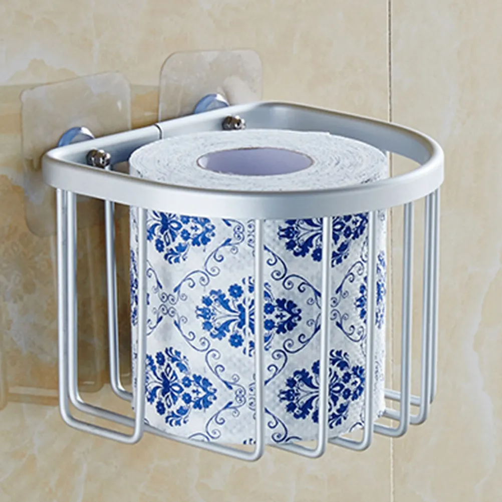 

Bathroom Wall Mounted Semicircle Paper Towel Holder Aluminum Alloy Rustproof Tissue Organizer Space Saving Design for Home