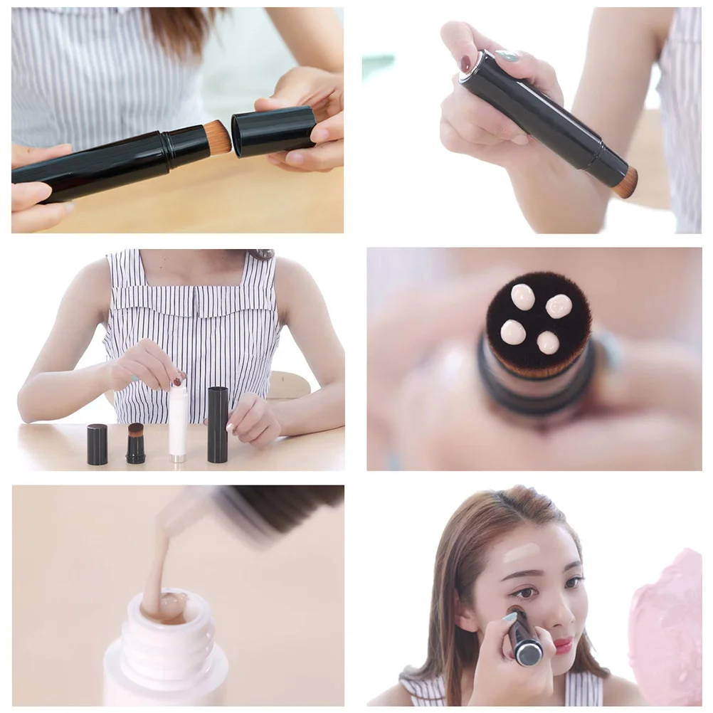 

Foundation Brushes for Liquid Makeup and Powder Soft Bristle Brushes Kit Multi Use Portable Design Ideal for Travel
