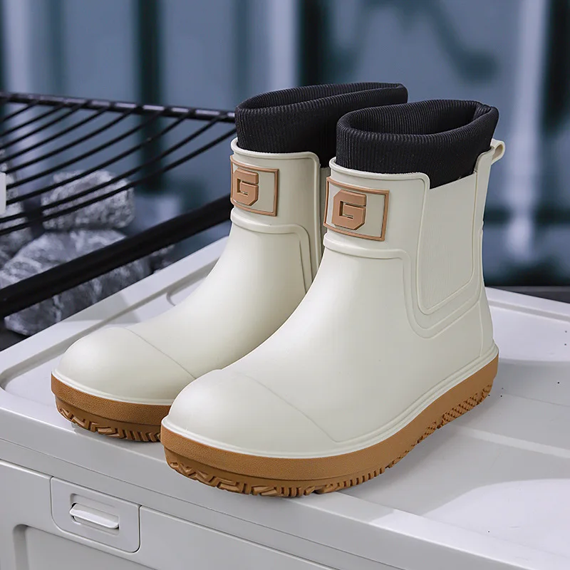 New Men's Rain Boots Outdoor Short Tube Sports Shoes Fishing Non-slip Work Garden Rubber Shoes Water Kitchen Ankle Shoes