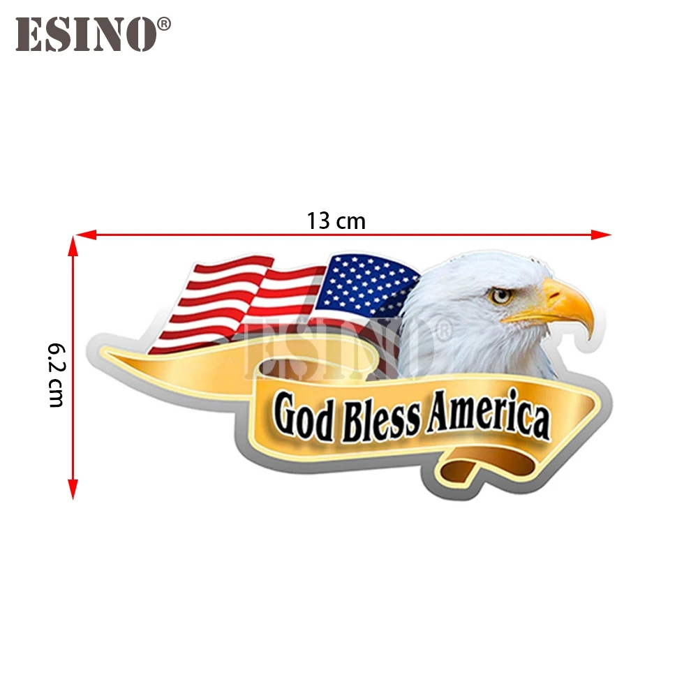 Car Styling Creative USA America National Flag God Bless America Cartoon PVC Carving Waterproof Car Body Sticker Pattern Vinyl