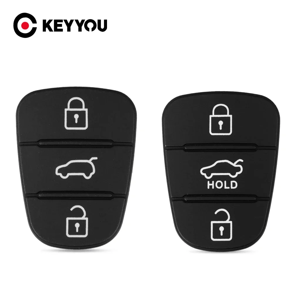 

KEYYOU 3 Buttons Remote Car Key Shell Buttons Rubber Pad For Hyundai I20 I30 IX35 Avante Fit Kia K2 K5 Sportage Fob Case Cover