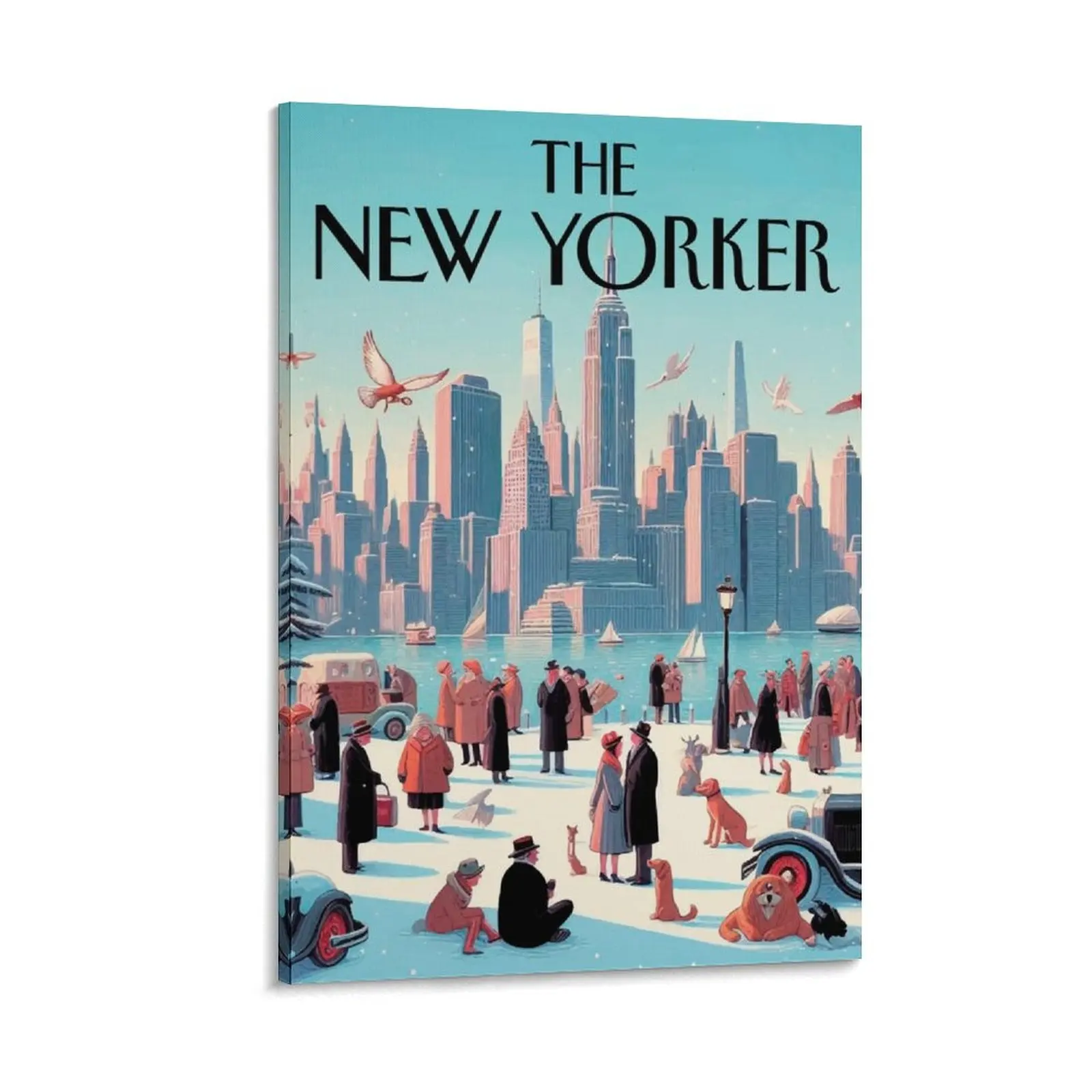 

New Yorker Winter 1 Canvas Painting posters for room aesthetic room decor poster aesthetic