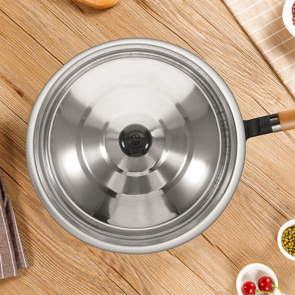 Stainless Steel Wok Lid Pot Covers Cooking Glass Lids Pots Pans Kitchen Hamburger Grill Steamer Microwave 14 Inch