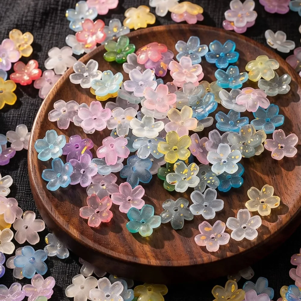 5g Bunte Blumen-Acryl-Abstandshalterperlen, Blumenperlenkappen für DIY-Ohrringe, Halsketten, Schlüsselanhänger, Schmuckherstellung, Dekorationsperlen
