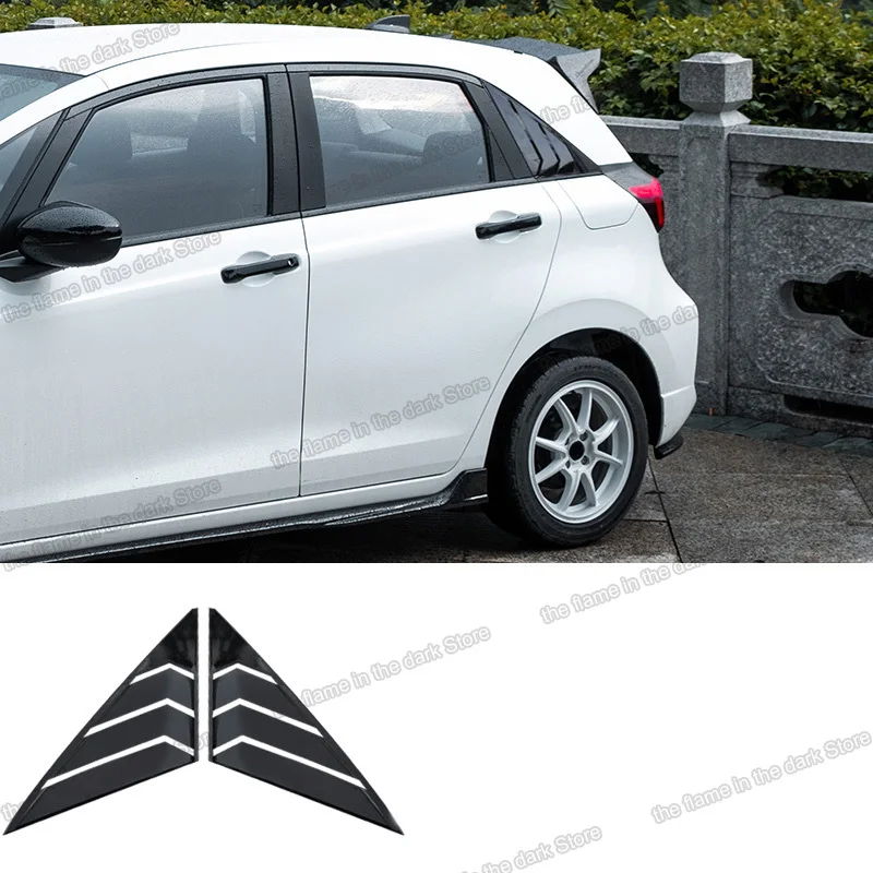 carbon fiber car window rear triangle sticker shutter louver for honda fit jazz 2020 2021 2022 accessories styling auto 2023