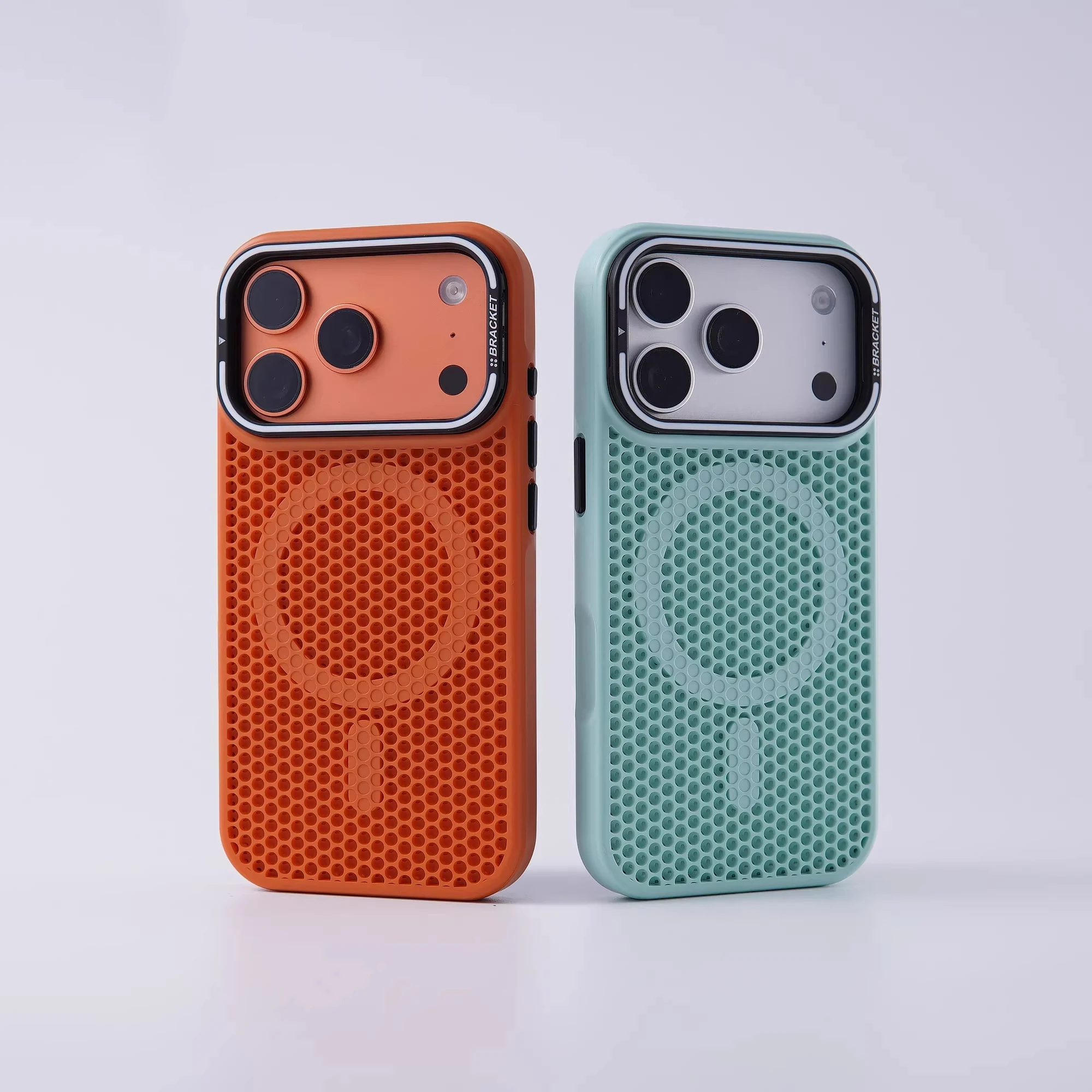 Niewidoczny uchwyt na obiektyw, siatkowa osłona chłodząca w kształcie plastra miodu do iPhone 18 17 16 Pro Max 15 Plus 14 13 12, kompatybilna z magnetyczną osłoną Magsafe. — zdjęcie produktu 4