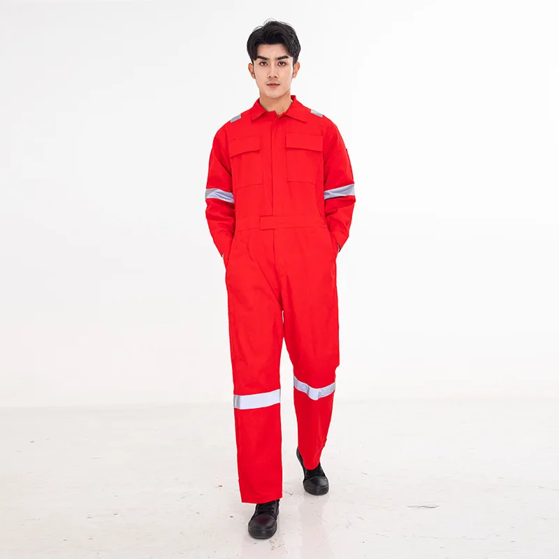 Workwear Clothing for Men Reflective Coveralls Jumpsuits Car Repair Dirt-Resistant Construction Coveralls Safety Clothing