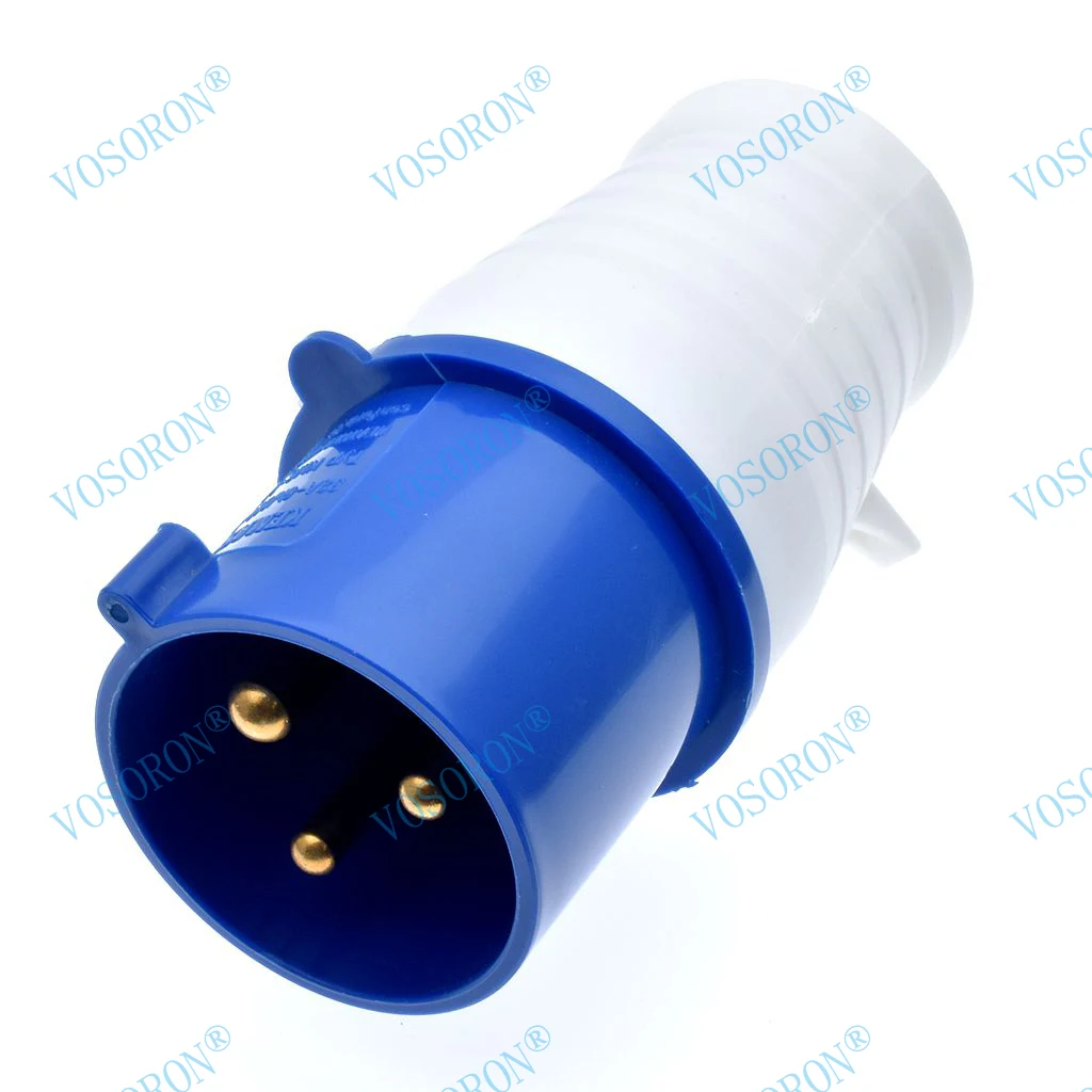 32Amp 3 Pin Industrial Plug or Socket 220-250V Weatherproof IP44 2P