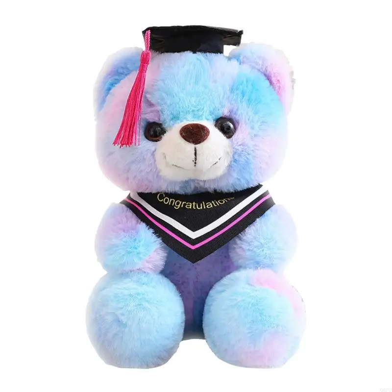   Playful Graduation Bear Plush Excellent For Display And Fun 23cm Cotton