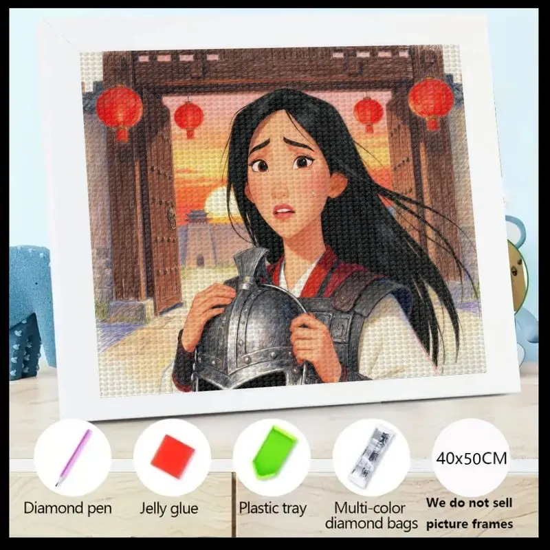 

1 шт. Набор для алмазной живописи Mulan 5D — произведения искусства китайской культуры своими руками, потрясающий набор мозаичных драгоценных камней, в комплекте с алмазной ручкой, клеем, a