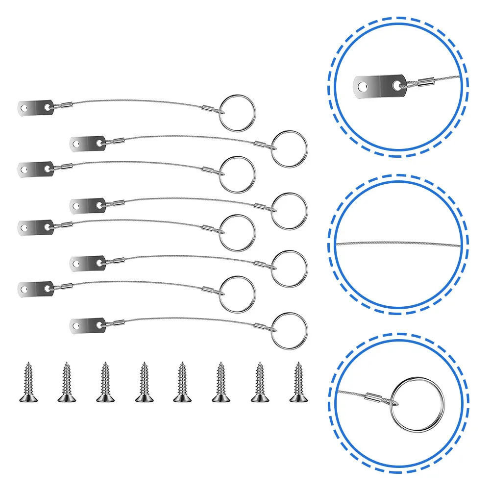 

1Set Safety Tether Cable Stainless Steel Marine Hardwares Lanyard Wire for Straps Deck Hinged Seat Anti Loss Wire