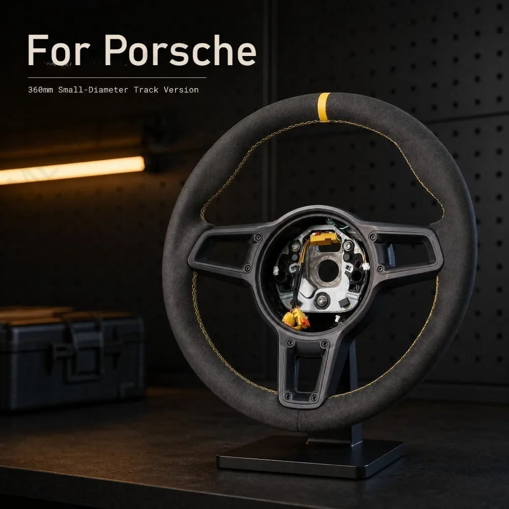 360mm Suede Steering Wheel For Porsche 911 GT3 Carrera Turbo Boxster Cayman Panamera Cayenne 997 991.1 987 981 970 957 955 958.1