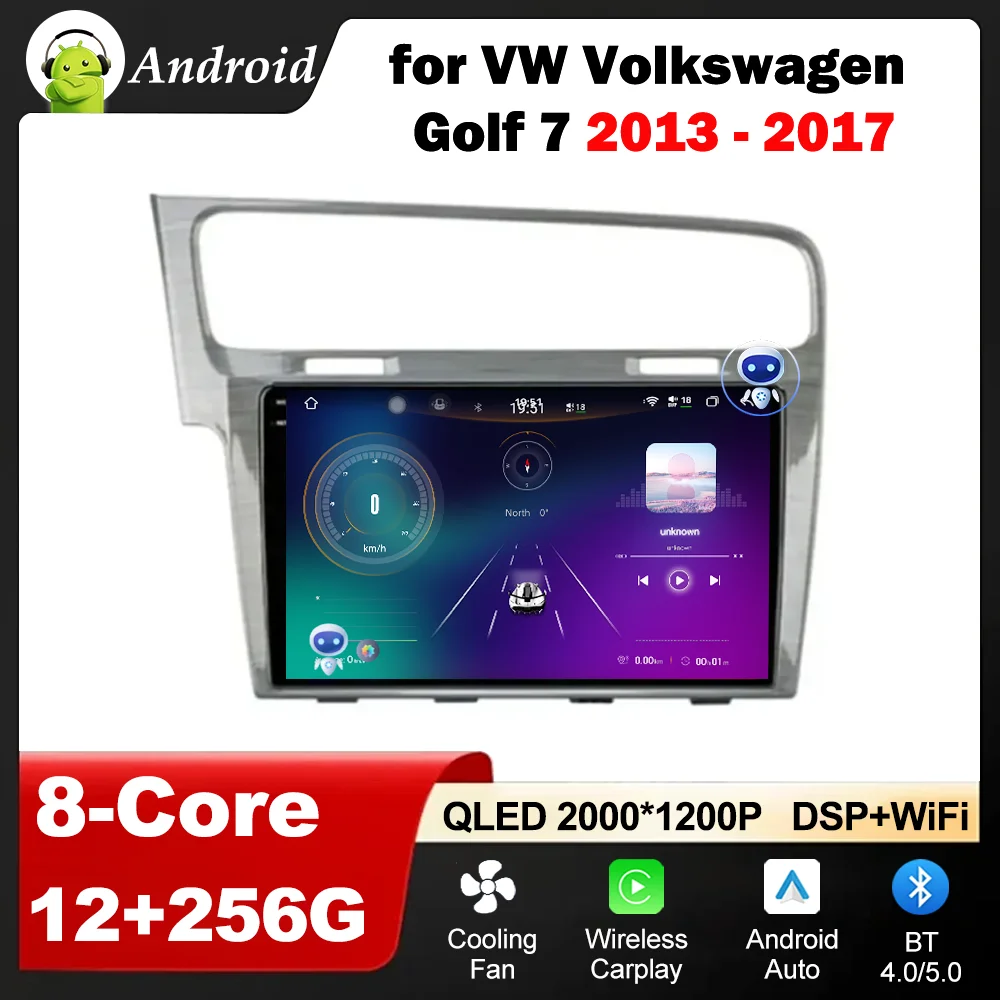 نظام التشغيل أندرويد 10 بوصة لشركة فولكس فاجن فولكس فاجن جولف 7 2013 - 2017 نظام تحديد المواقع والملاحة واي فاي DSP ستيريو لاسلكي Carplay Autoradio 4G أدوات السيارات
