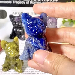 1PC High Quality Multi-Material Crystal Pug Dog Natural Crystal Carving,Gemstone Jewelry,Glitter, Healing crystal, Birthday gift