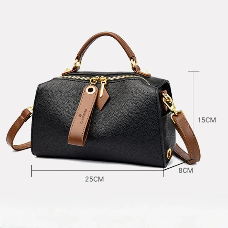 High-grade Luxury Genuine Leather Women\'s Bag Fashion Pillow Bag Solid Color Large Capacity Shoulder Bag Handbag Crossbody Bag