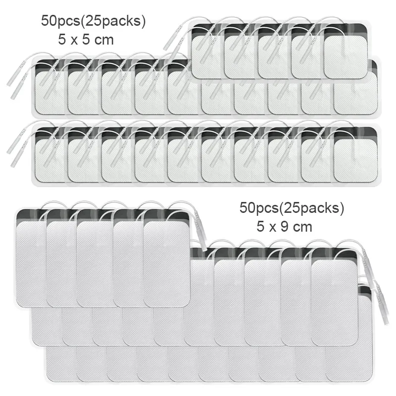 

100PCS TENS Unit Electrodes Pads EMS Replacement Pads Combination Set For Muscle Massager Non-Woven Fabric Self Adhesive Patch