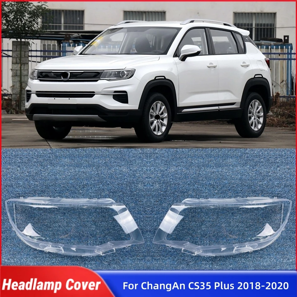 

For ChangAn CS35 Plus 2018 2019 2020 Car Front Headlight Lens Cover Lampshade Caps Headlight Rubber Cover
