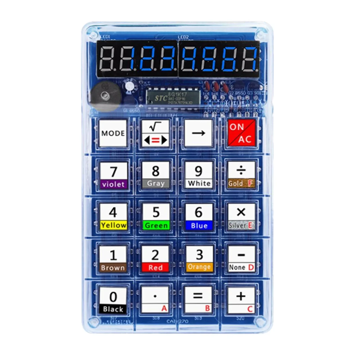 مجموعة آلة حاسبة ذاتية الصنع مع شاشة LED آلة حاسبة إلكترونية لتجربة تدريب اللحام لمشروع DIY B #2