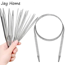 11 Sizes Stainless Steel Circular Knitting Needles Set 80CM Knitting Needles Double Pointed Weaving Needles for DIY Sweaters Hat