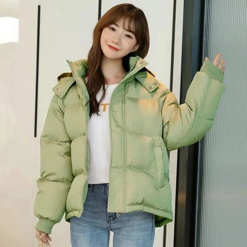Chaqueta acolchada de algodón para mujer, abrigo con capucha, moda de invierno, diseño de tamaño pequeño, ropa de abrigo con sentido de pan