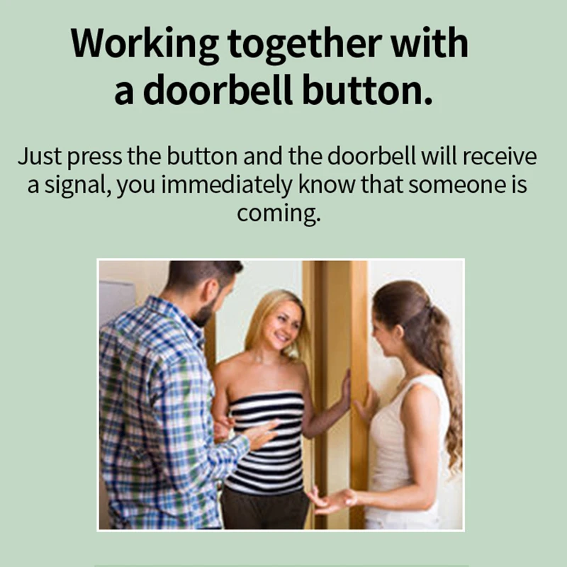 EARYKONG Wireless Doorbell Home Welcome Smart Door Bell Waterproof Long Wireless Distance 39 RingTones Button Support Luminous