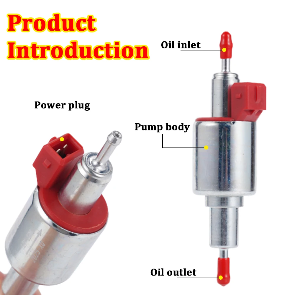Pompa Bahan Bakar Diesel Universal 12V 22ml untuk Pemanas Udara Webasto Eberspacher, Pompa Pengisi Bahan Bakar Pemanas Parkir, Pompa Transfer Diesel 12V
