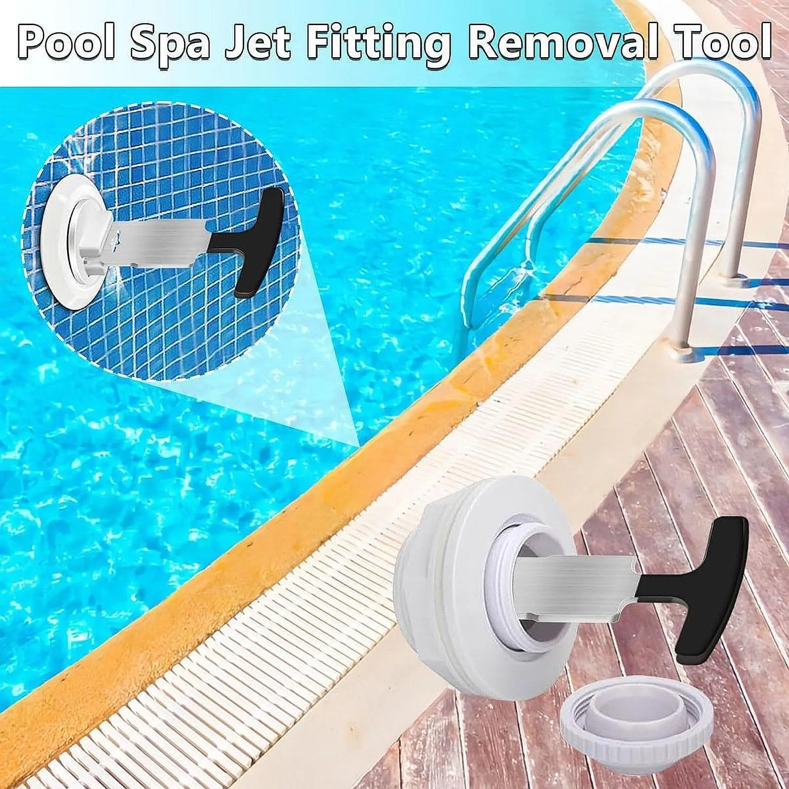 

Pool Plug Removal Tool Metal Eyeball Seat Removal Tool, above Inground Pool Square Pool Drain Plug Removal Tool for SP1419A