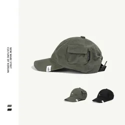 European American Street Personality Design Side Pocket Hip-hop Quick-drying Thin Soft Top Baseball Cap Men Women Niche Cap
