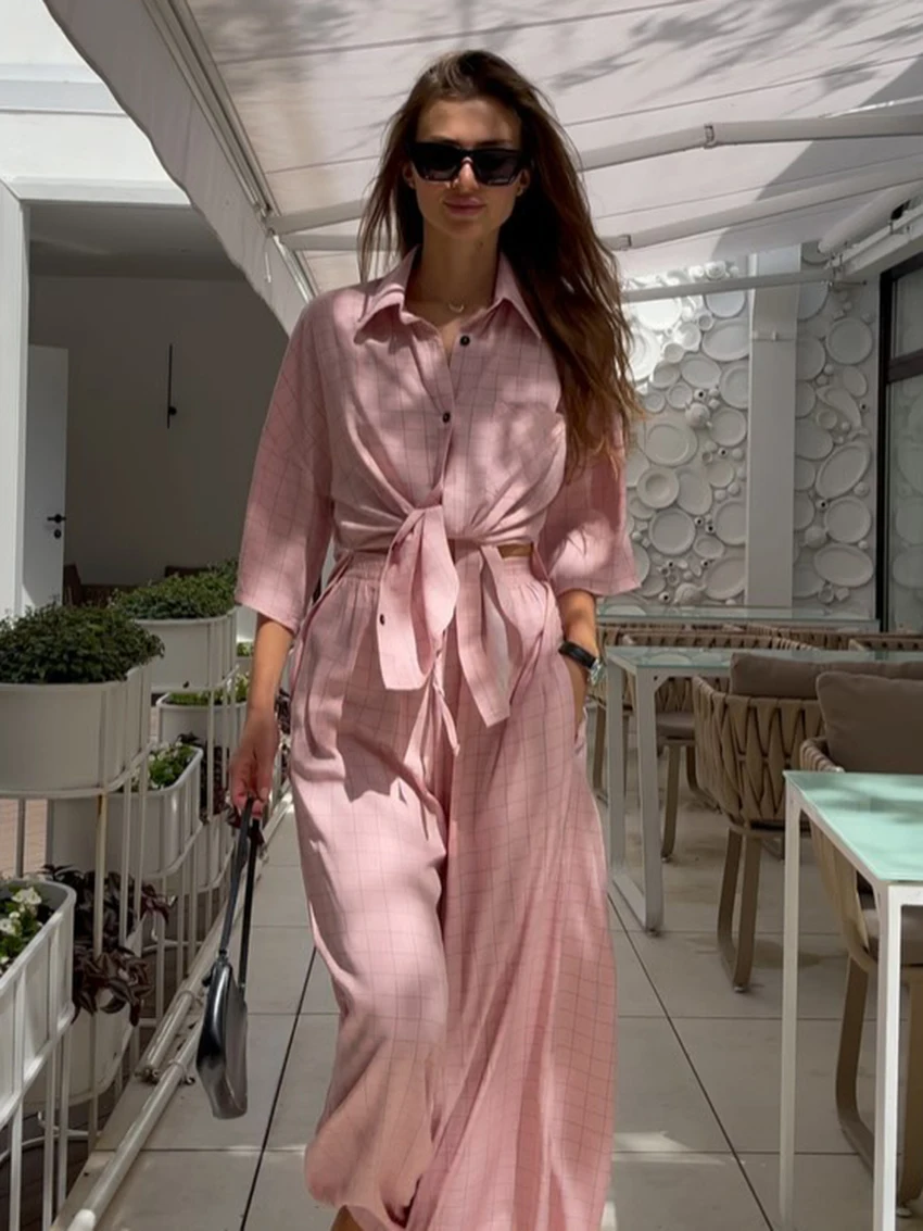 

Marthaqiqi принт Femme комплект одежды для сна с рукавами три четверти пижама с отложным воротником ночная рубашка брюки повседневная женская ночная рубашка костюм