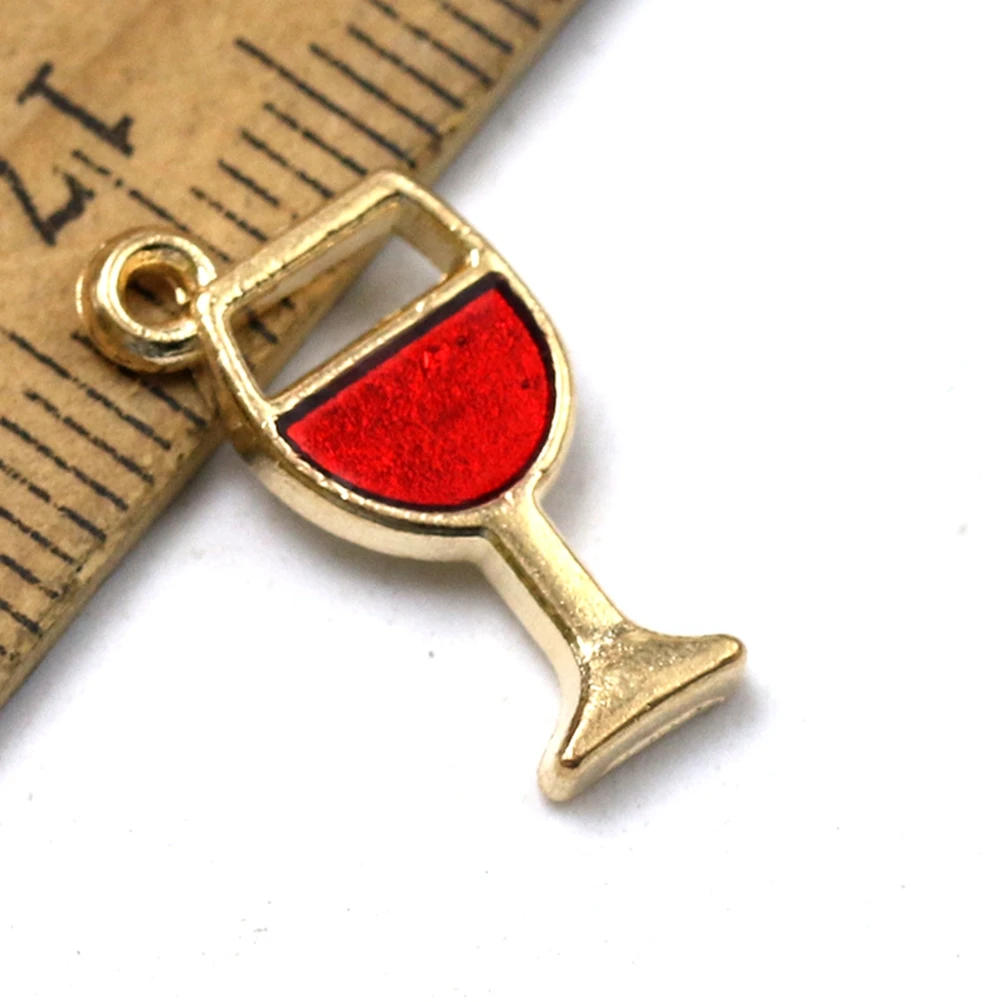 

20 Pcs Red Wine Glass Accessories Goblet Pendant Earrings Charms Pendants for Necklaces Jewelry Making Miss