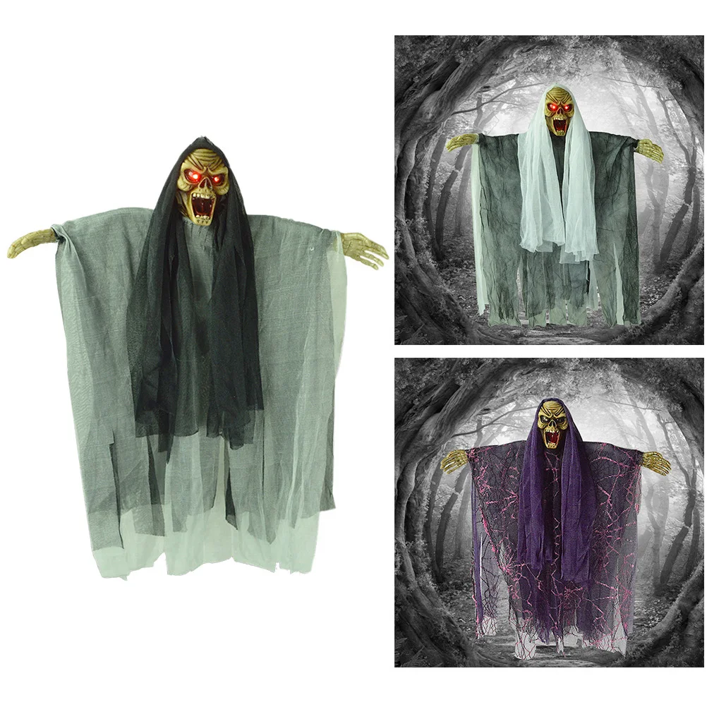 

Scary Hanging Ghost Toy LED Eyes Sound Effects Halloween Decor Witch PropsHaunted House Bar KTV Stage Show Premium