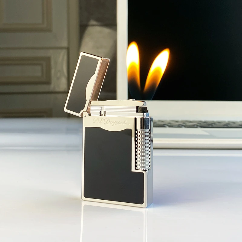 New commemorative edition single and double flame luxury lighter Ping Sound natural paint cigarette smoking butane lighter 16081