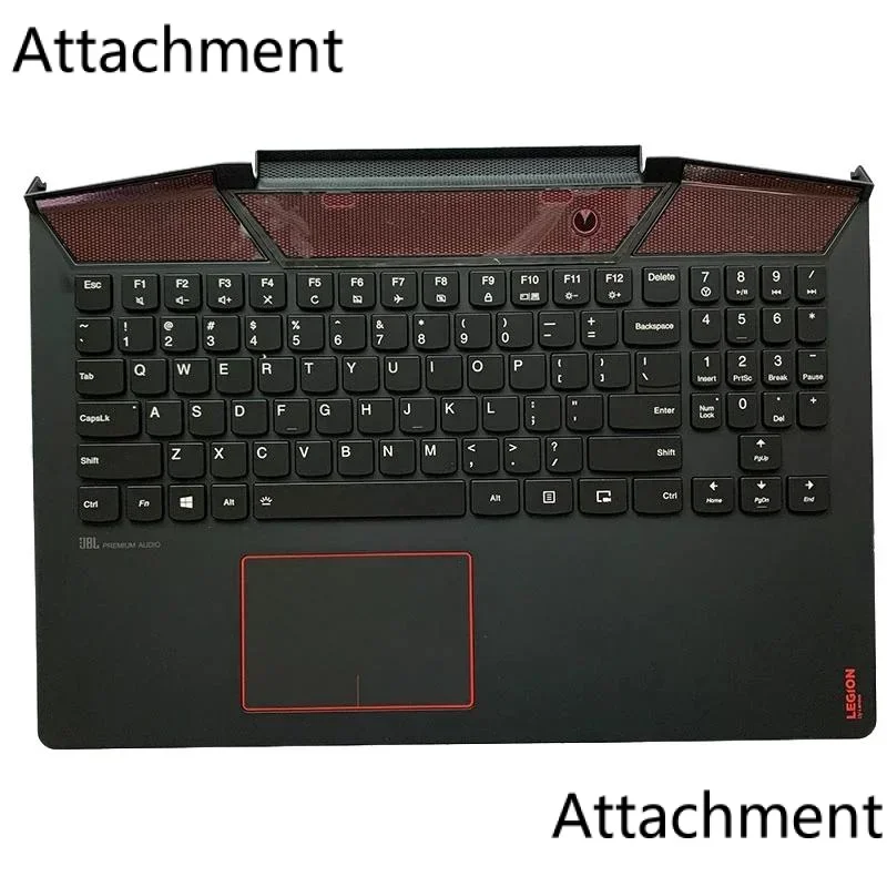 

US English Backlit Keyboard with Shell C Cover Palmrest Upper Case and Touchpad for Lenovo Legion Y720-15IKB Laptop 5CB0N67272