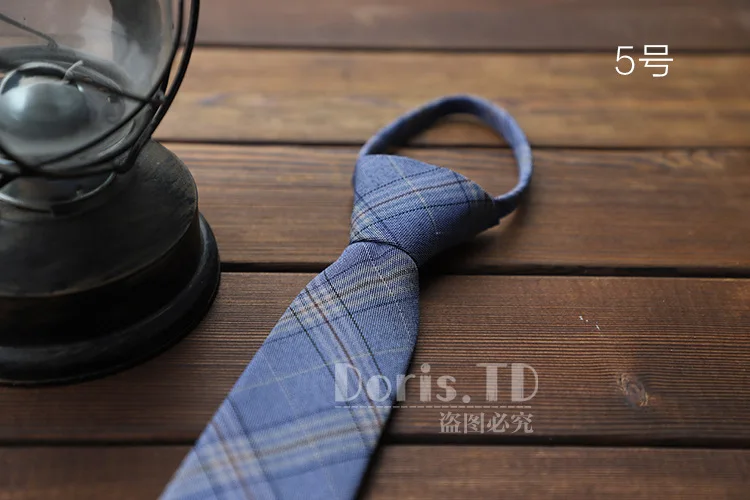Neue Streifen Plaid Print 6CM Krawatte für Gentleman Hochzeit Party Krawatten Zubehör Elastische Neue Mode Männlichen Zipper Krawatte – Detail 7