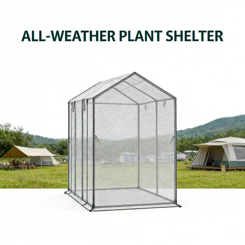

180cm Long 80cm Wide PVC Coated Iron Tube Greenhouse Sunshade Insect Net Tower for Vegetables Succulents Flowers Plan