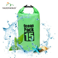 NUONEKO Outdoor Waterproof Bag PVC High Capacity Camping Trekking Ultralight Portable Roll Top Bucket Bag Folding Backpack BAG20