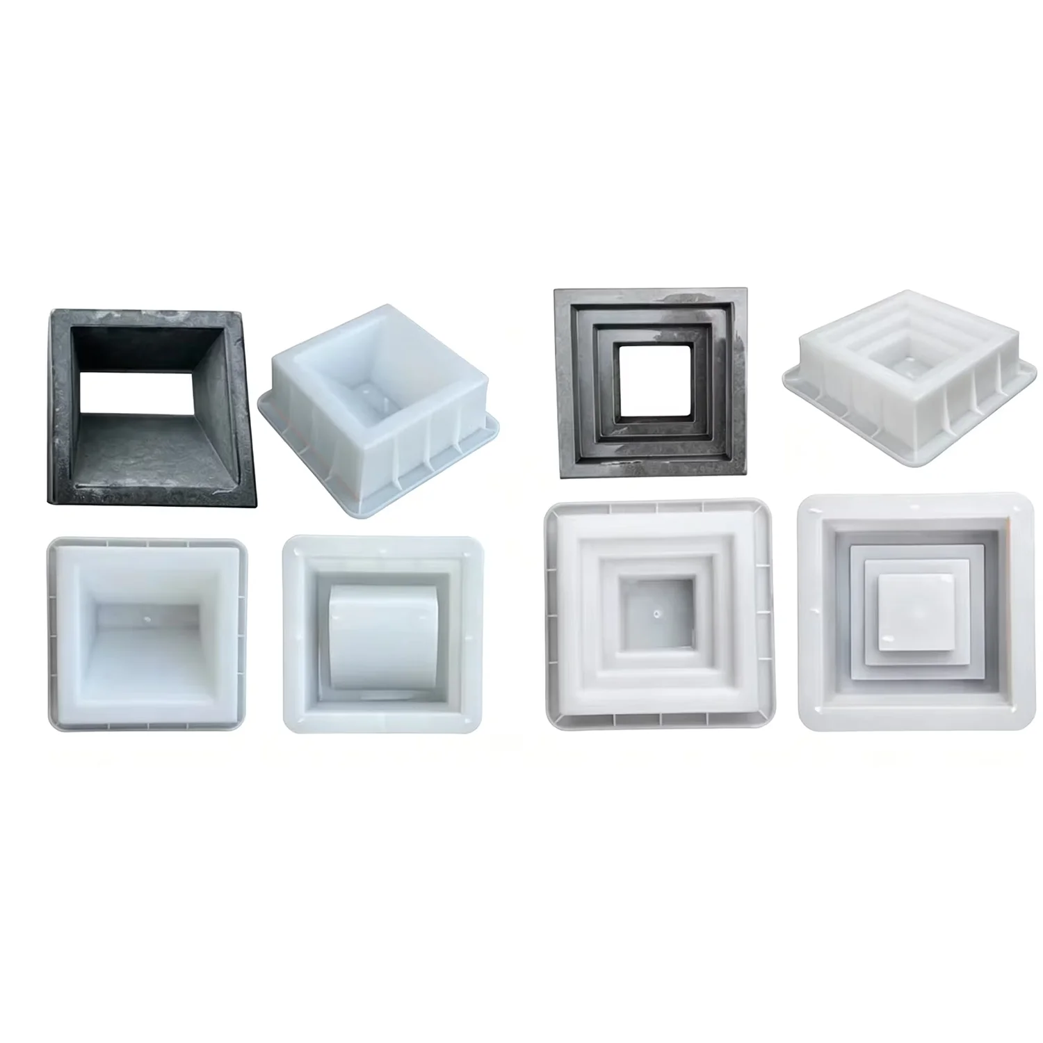 2 Pack Concrete Breeze Block Mold, Reusable ABS Hollow Cement Brick Form 20x20cm for Decorative Wall & Garden Partition