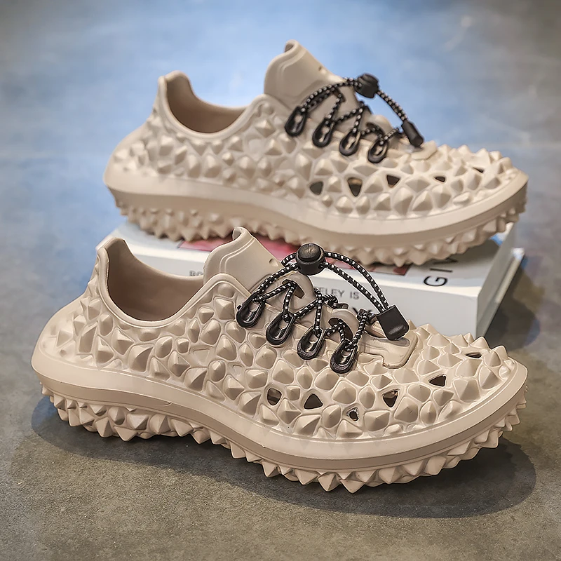 

JY new men's EVA lace-up soft creative durian shoes