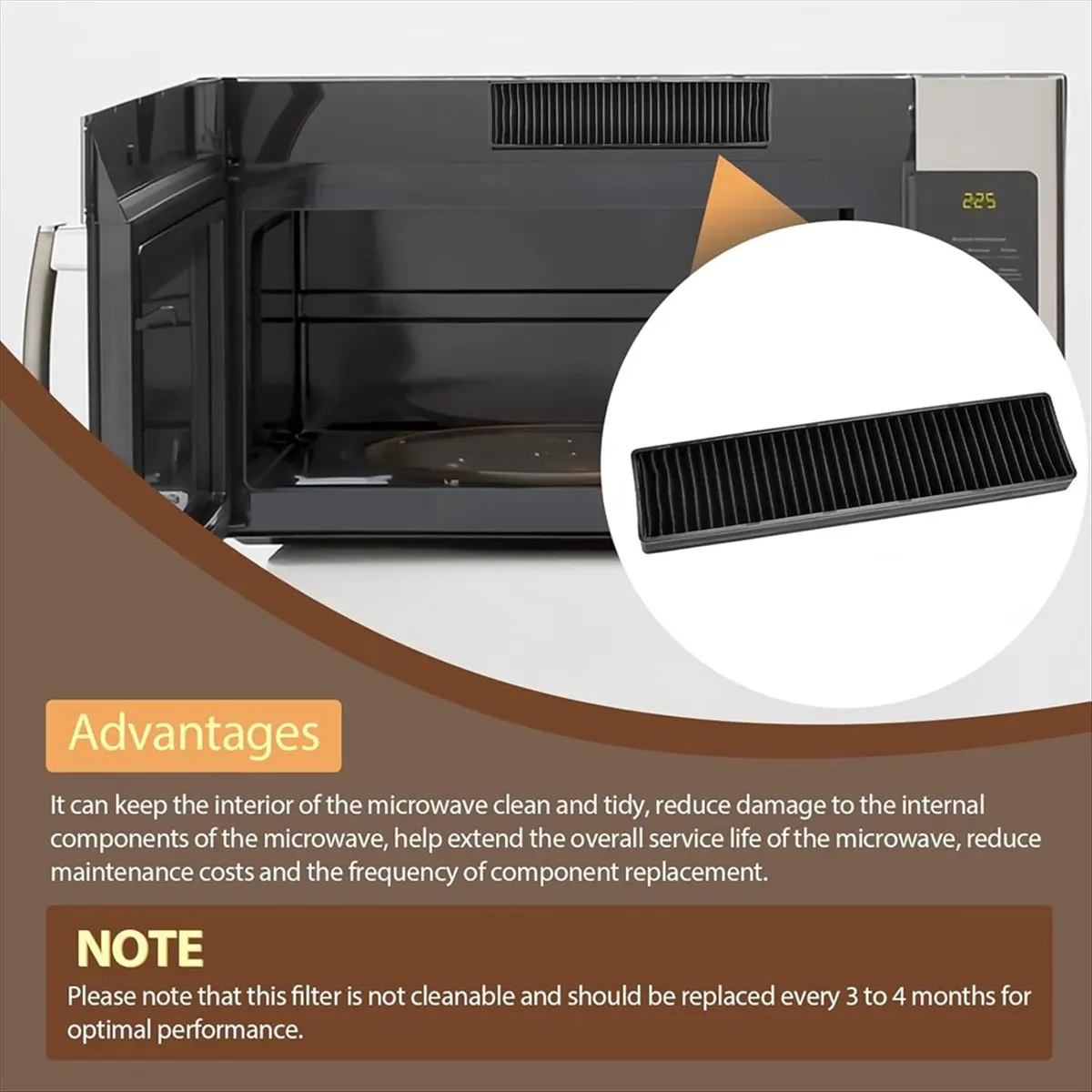 ABNH 2 قطعة WB06X10807 مرشحات فحم الميكروويف لـ JVM7195EK5ES وJVM7195SK6SS، PNM9216SK5SS، JNM7196DK5BB، JVM7195DK5WW