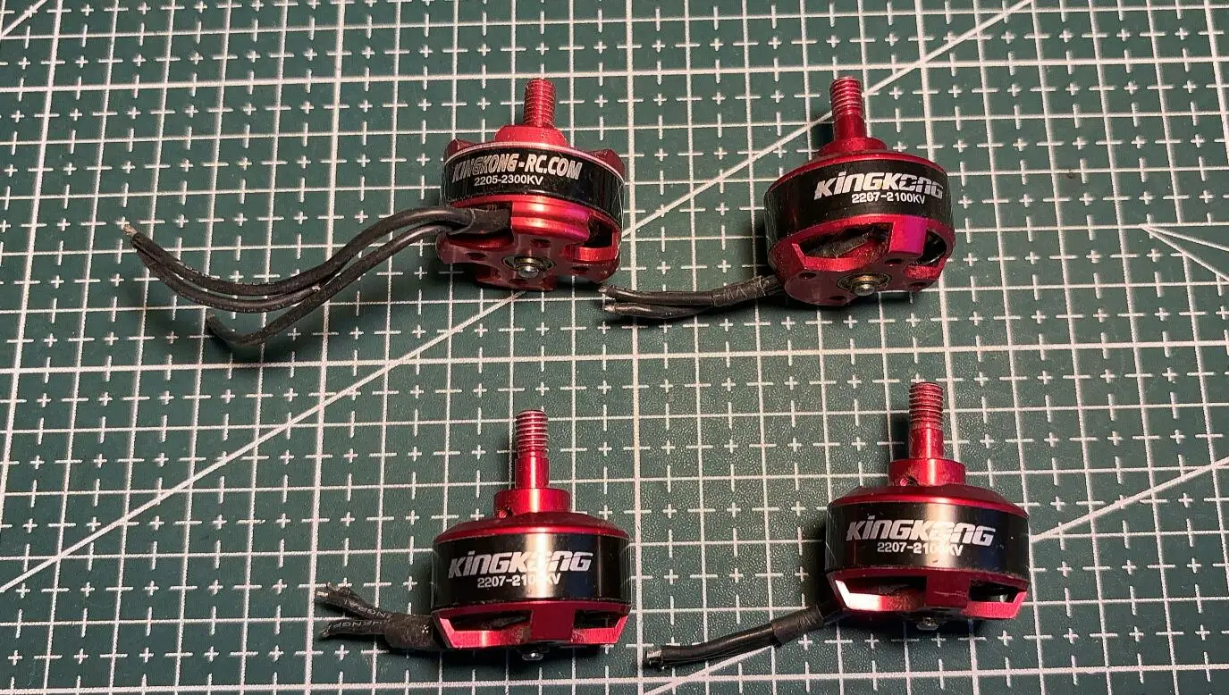 4pcs used Kingkong 2207 2100kv 2-4S Brushless Motor CCW For 4-5inch 4X4 5X4 5X4.5 5X5 props FPV Car