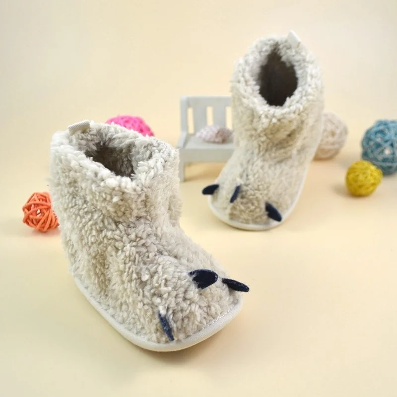 Newborn Toddler Baby Girls Boys Snow Boots, Soft Sole Anti-Slip Crib Shoes Winter Warm Cozy Booties Winter Warm Claw