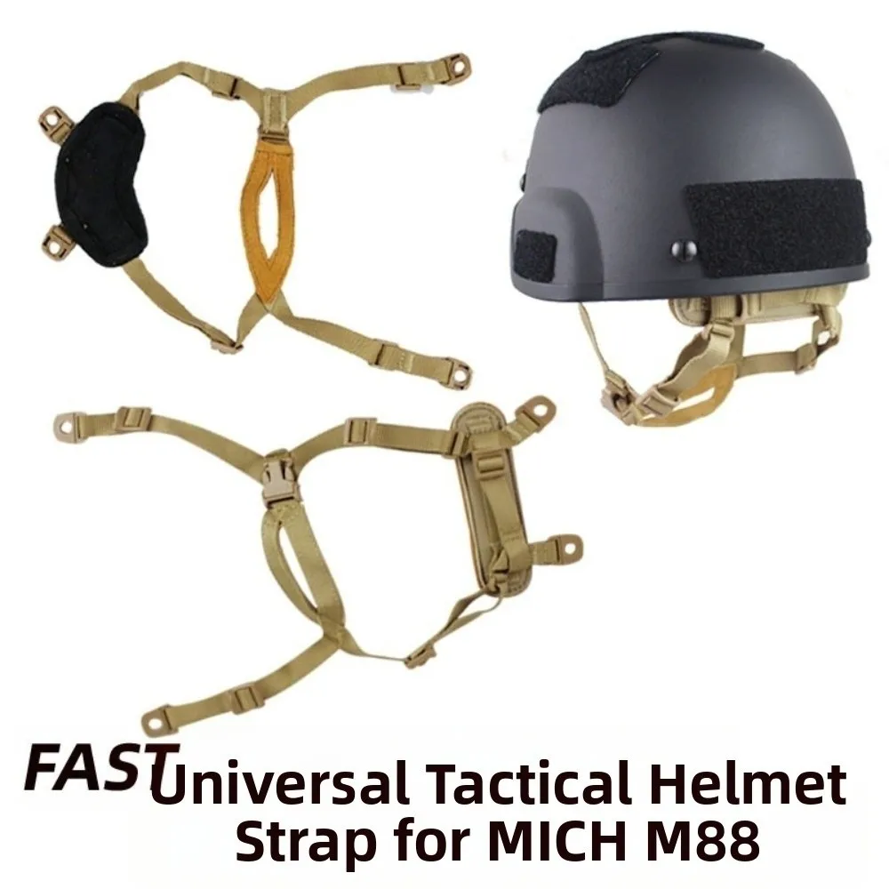 4 Point Retention Sport Helmet Retention System Stable Under Rotational Forces H-Nape Strap Helmet Suspension System
