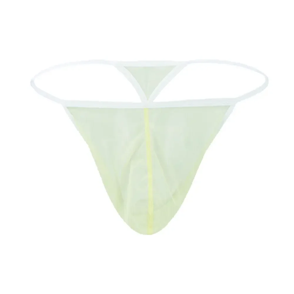 Jinshi Mens Thong Underwear Pouch Sexy G String Mesh Breathable T Back Low Rise