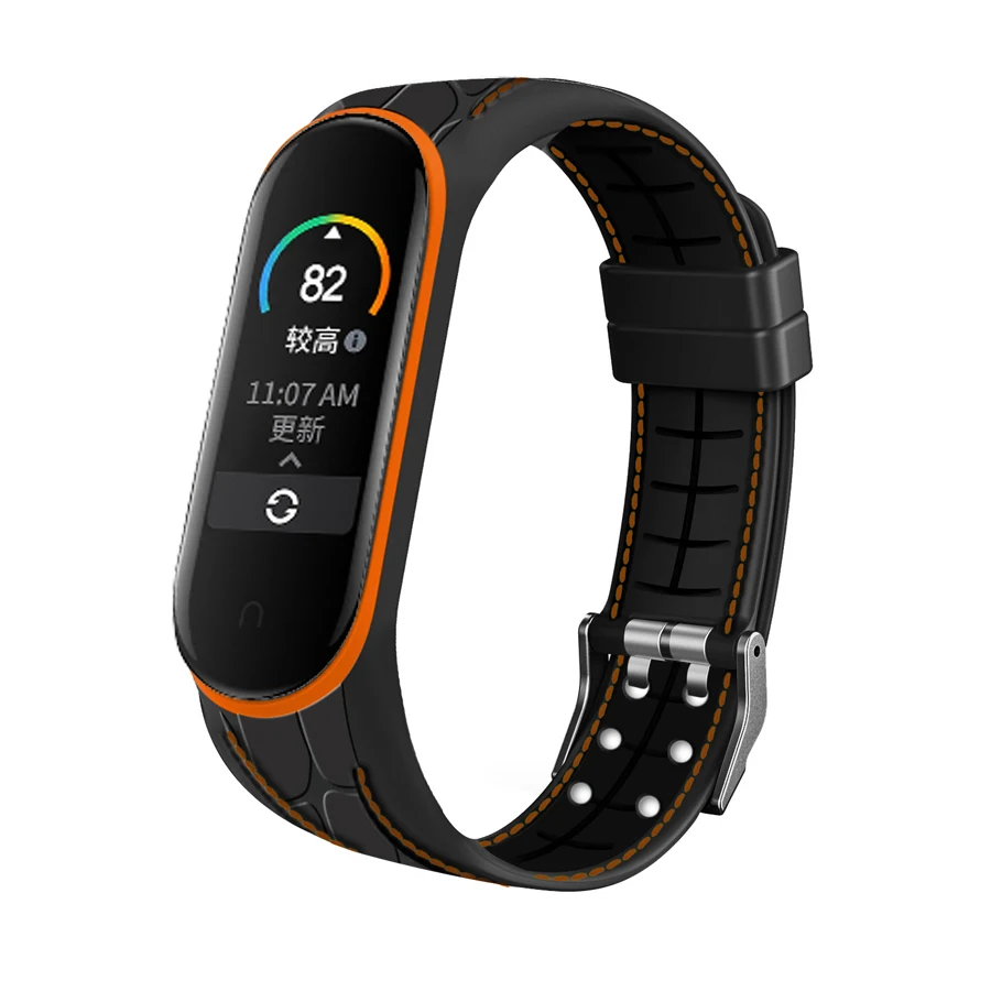 Dubbele lijnriem voor Xiaomi Mi Band 5 4 3 Accessoires Armband Polsbandje Armband voor Miband 5 6 7 Vervanging ademende riem