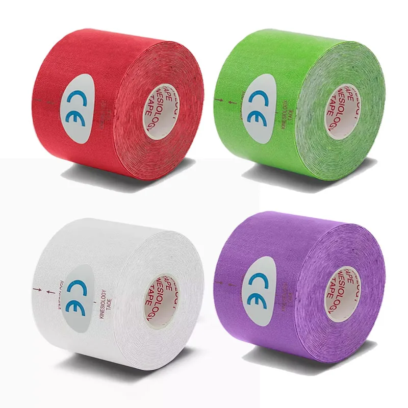 1/4 stücke Kinesio Elastische Bandage Knie Pad Bandage Kinematische Unterstützung Pad Locking Motion Selbst-Kleber Venda Kinesiotape Verband
