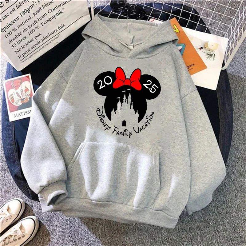 Fashion 2025 Disneyland Travel Graphic Hoodies Disney Family Vacation Printed Hoodies  Autumn Pullover Tops Women Sweatshirt